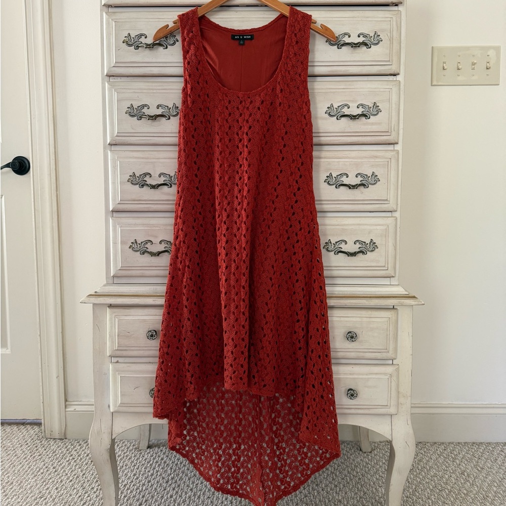 Rust Crochet Fairy Cotton Dress
